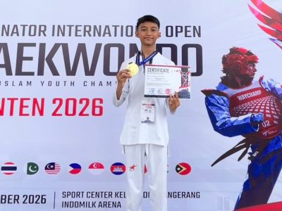 Mirza Arsad Putra, berhasil mengukir prestasi gemilang dengan meraih juara pertama dalam ajang taekwondo. (HaloPWK)