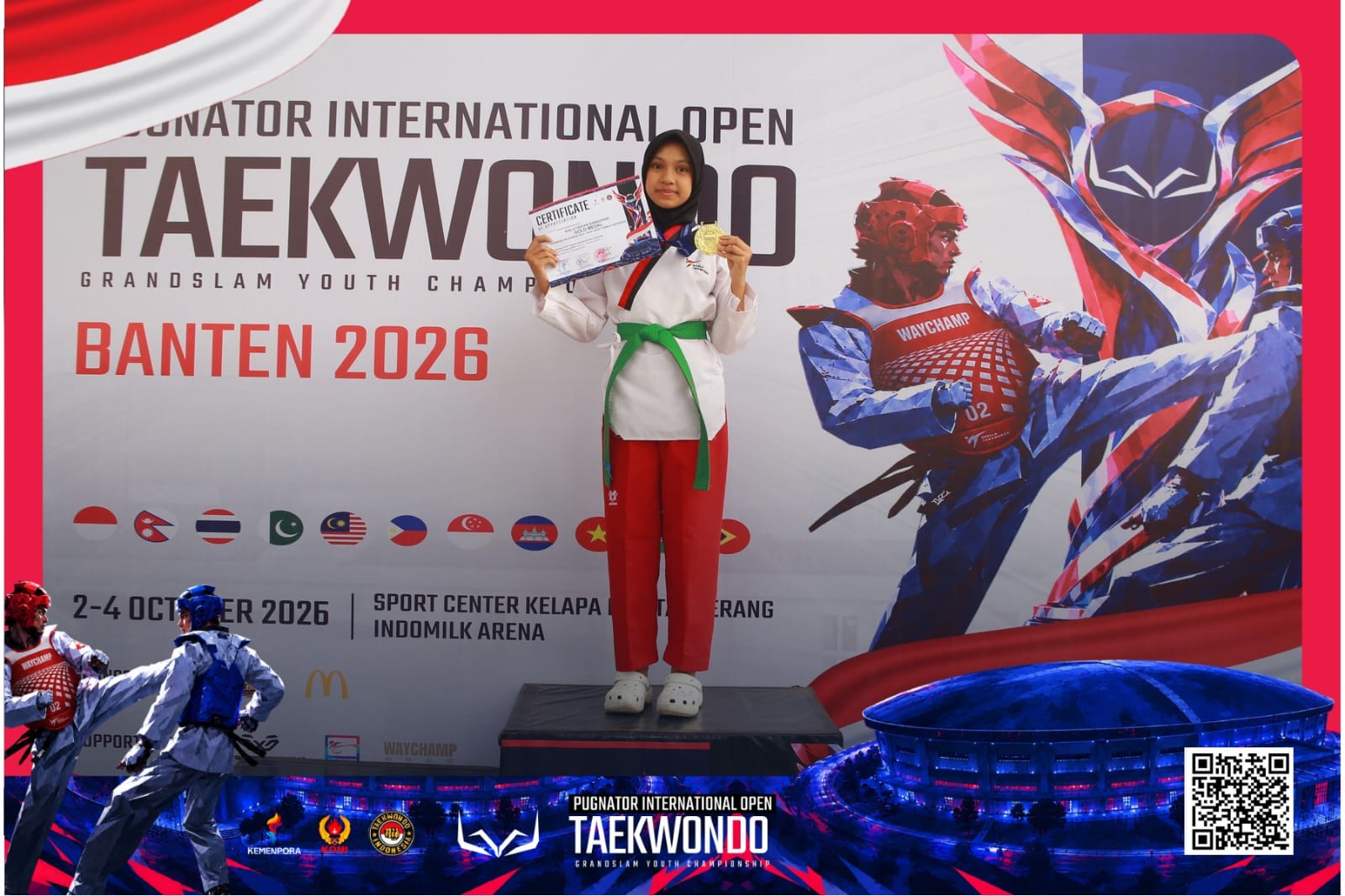 Aqila Firdian Ramadhani, siswi SMPN 3 Purwakarta, berhasil meraih medali emas. (HaloPWK)