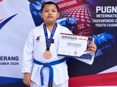Haikal Lais Arsalan, siswa kelas 6 SDS Plus 2 Al-Muhajirin, berhasil meraih medali perunggu atau juara 3. (HaloPWK)
