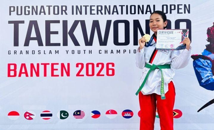 Qanita Putri Nawawi, siswi SMP Negeri 1 Bungursari, berhasil meraih medali emas. (HaloPWK)