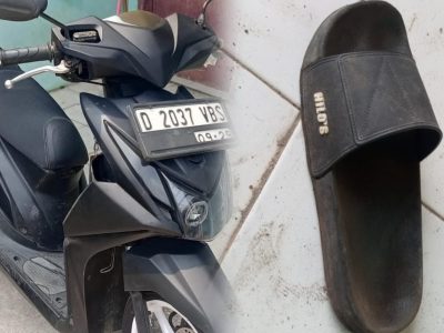 Motor Honda Beat warna hitam milik warga dilaporkan hilang dari gudang di samping kamar kontrakan di Desa Cibungur. (HaloPWK)